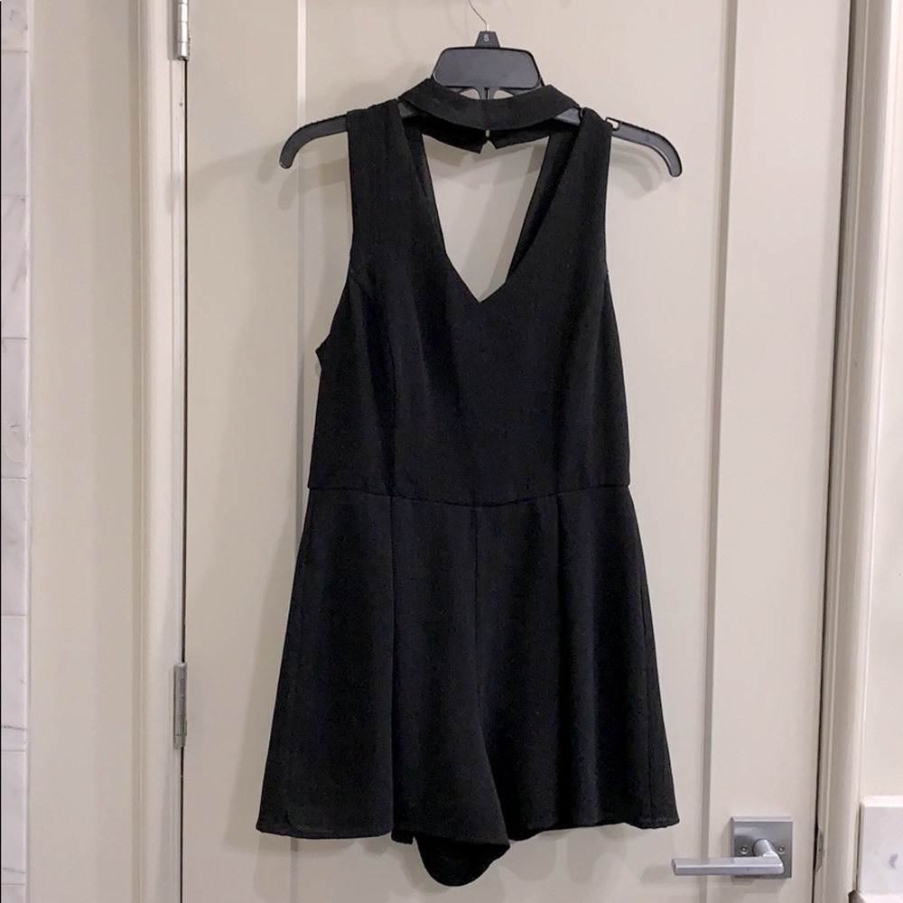Black V Neck Romper